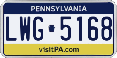 PA license plate LWG5168