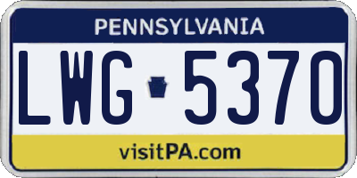 PA license plate LWG5370