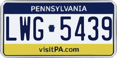 PA license plate LWG5439