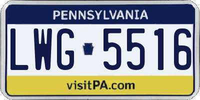 PA license plate LWG5516