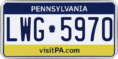 PA license plate LWG5970