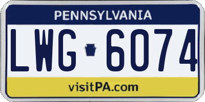 PA license plate LWG6074