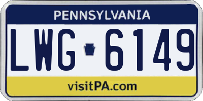 PA license plate LWG6149