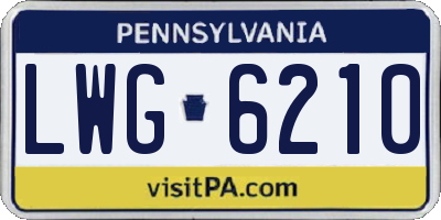 PA license plate LWG6210