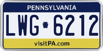 PA license plate LWG6212