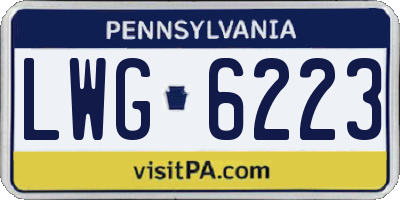 PA license plate LWG6223