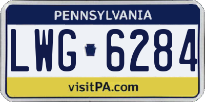 PA license plate LWG6284