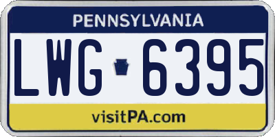 PA license plate LWG6395
