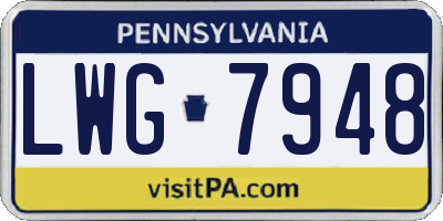 PA license plate LWG7948