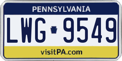 PA license plate LWG9549