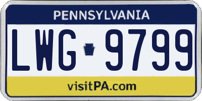 PA license plate LWG9799