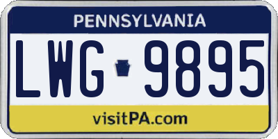 PA license plate LWG9895