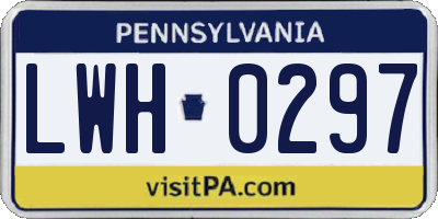 PA license plate LWH0297