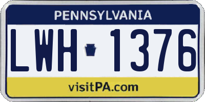 PA license plate LWH1376
