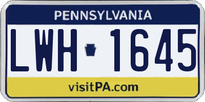 PA license plate LWH1645