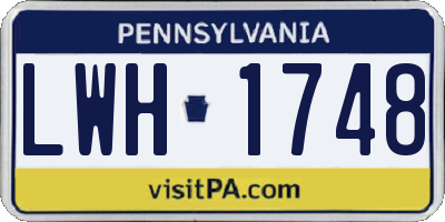 PA license plate LWH1748