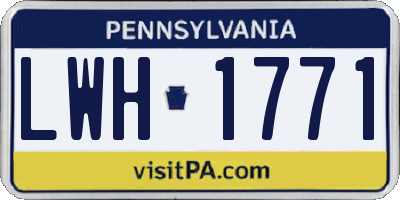 PA license plate LWH1771