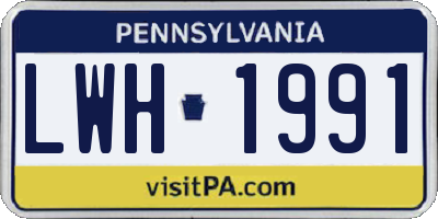 PA license plate LWH1991