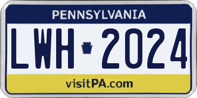 PA license plate LWH2024