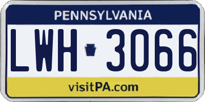 PA license plate LWH3066