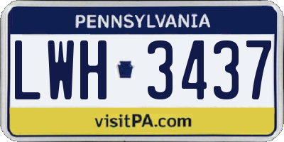 PA license plate LWH3437