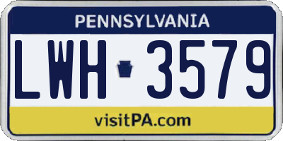 PA license plate LWH3579
