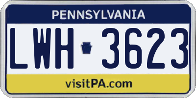 PA license plate LWH3623