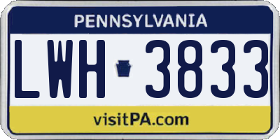 PA license plate LWH3833