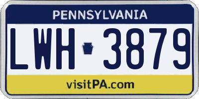 PA license plate LWH3879
