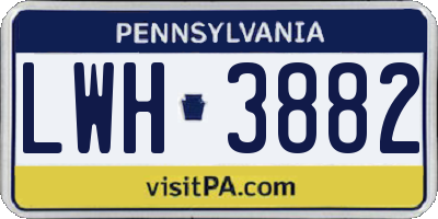 PA license plate LWH3882
