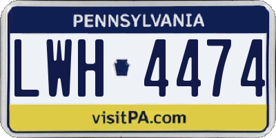 PA license plate LWH4474