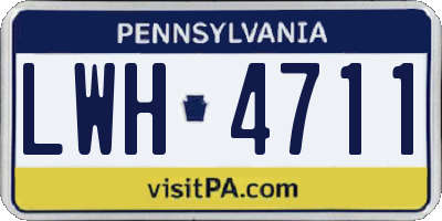 PA license plate LWH4711