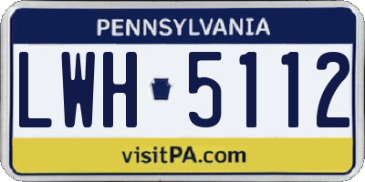 PA license plate LWH5112