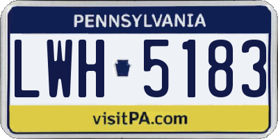 PA license plate LWH5183