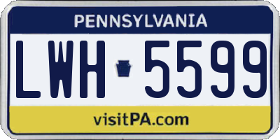 PA license plate LWH5599