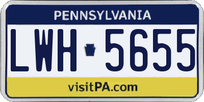 PA license plate LWH5655