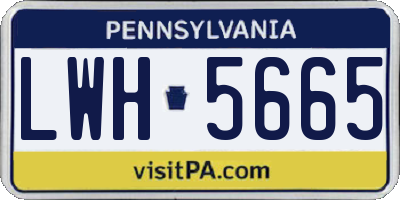 PA license plate LWH5665