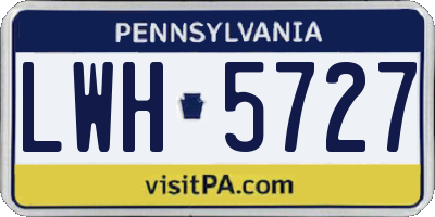 PA license plate LWH5727