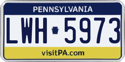 PA license plate LWH5973