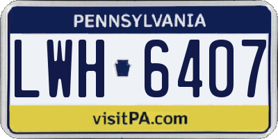 PA license plate LWH6407