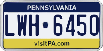 PA license plate LWH6450