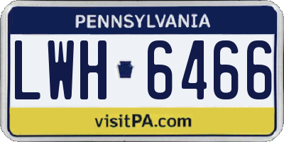 PA license plate LWH6466