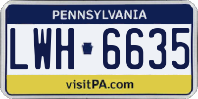 PA license plate LWH6635