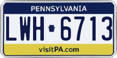 PA license plate LWH6713