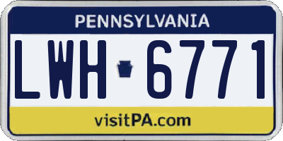PA license plate LWH6771