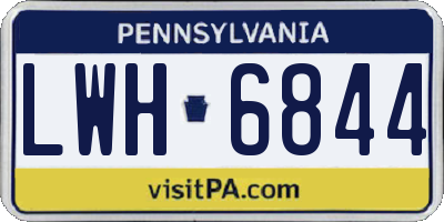 PA license plate LWH6844