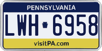 PA license plate LWH6958