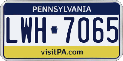 PA license plate LWH7065
