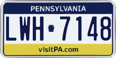 PA license plate LWH7148