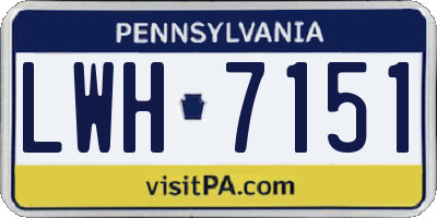 PA license plate LWH7151